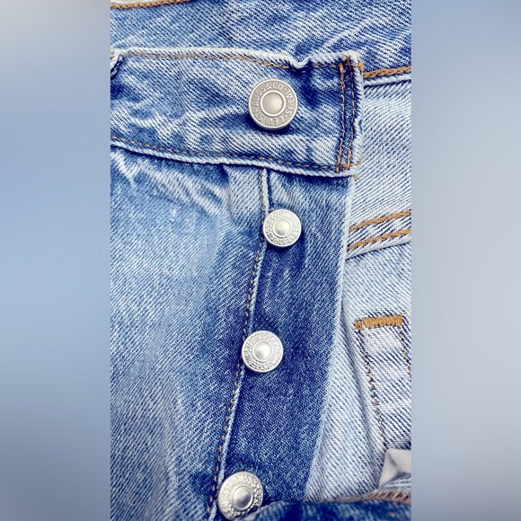 LEVIS 501 Vintage Straight-Leg Stonewashed Blue Distressed Denim Jeans Sz. 25 - Picture 10 of 14